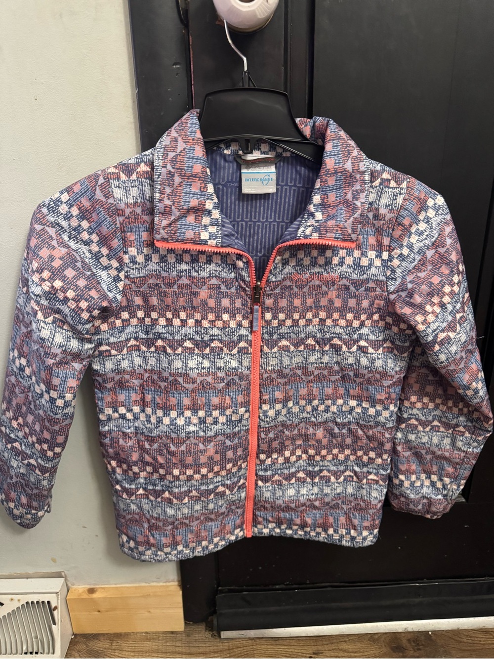 Columbia Coral-Trim Multicolor Patterned Zip Jacket